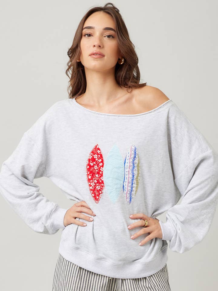 Cotton Terry with Surfboard Patch Top for wholesale by ILLA ILLA