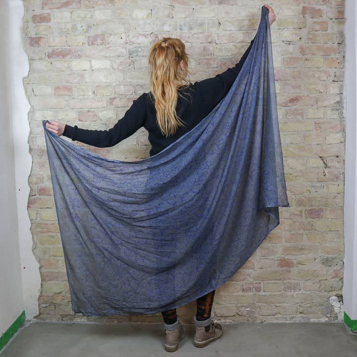 Tribal Trade GmbH - Wholesale Scarf - Women's - Cotton towel Pareo Sarong Indian pattern 01 grey-blue9