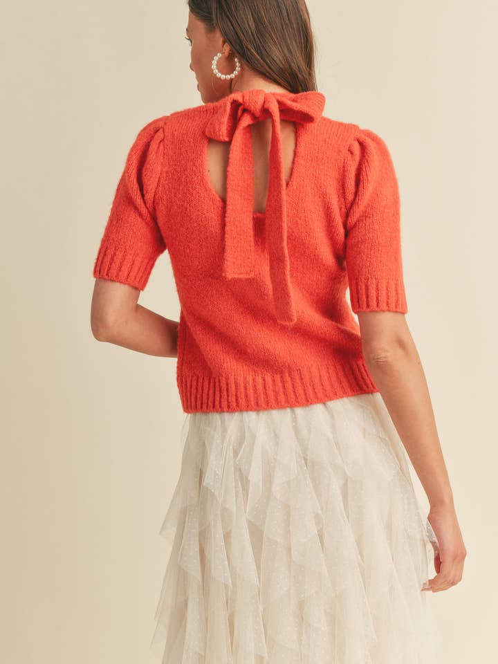 &MERCI - Wholesale Knit Sweater - Women's - MOCK NECK TIE BACK SWEATER MSW102946