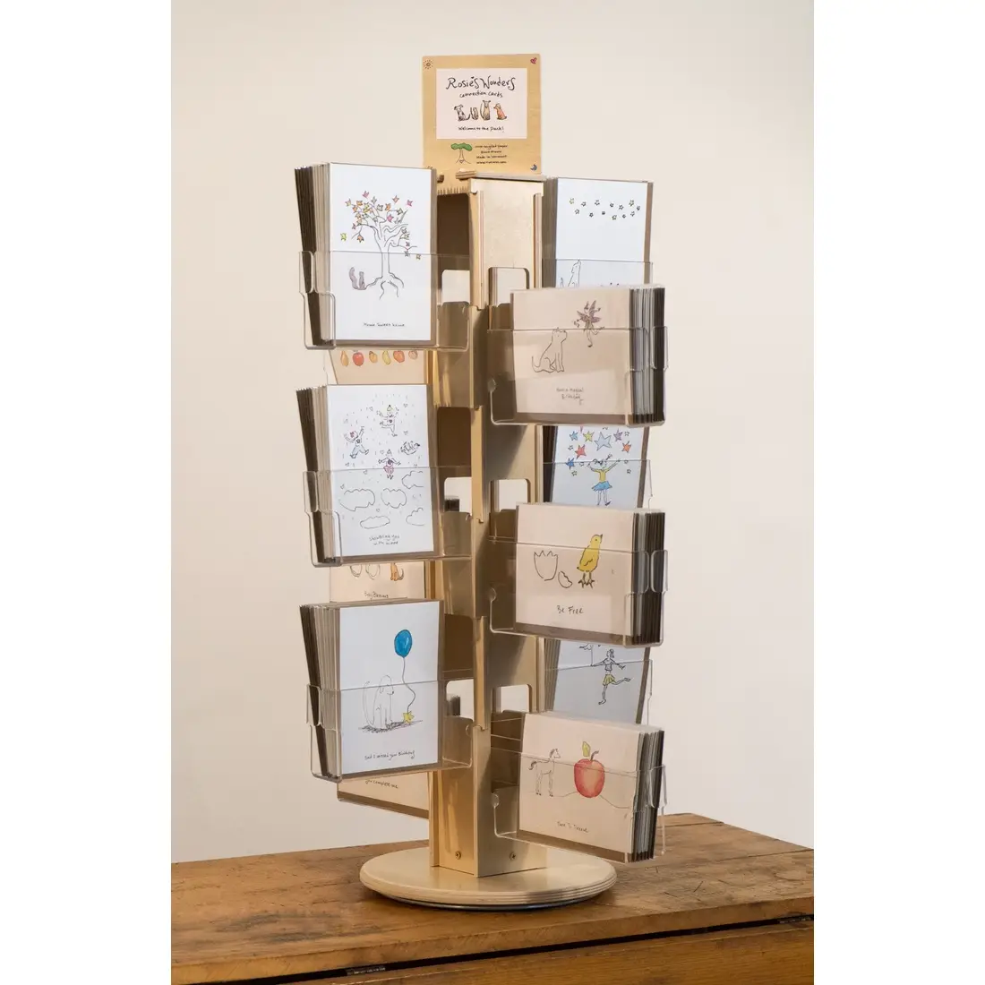 Rosie’s Wonders Connection Cards – wholesale Retailer display – Paper & novelty – Cards included :)! Custom Birch Floor & Counter Displays!0