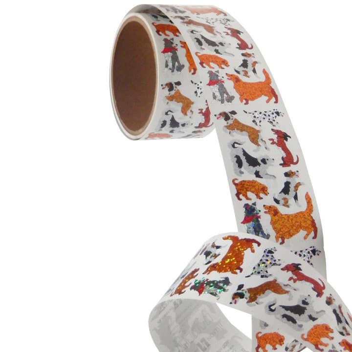 Dogs & Puppies Stickers - Prismatic Bulk Roll for wholesale by Jillson & Roberts