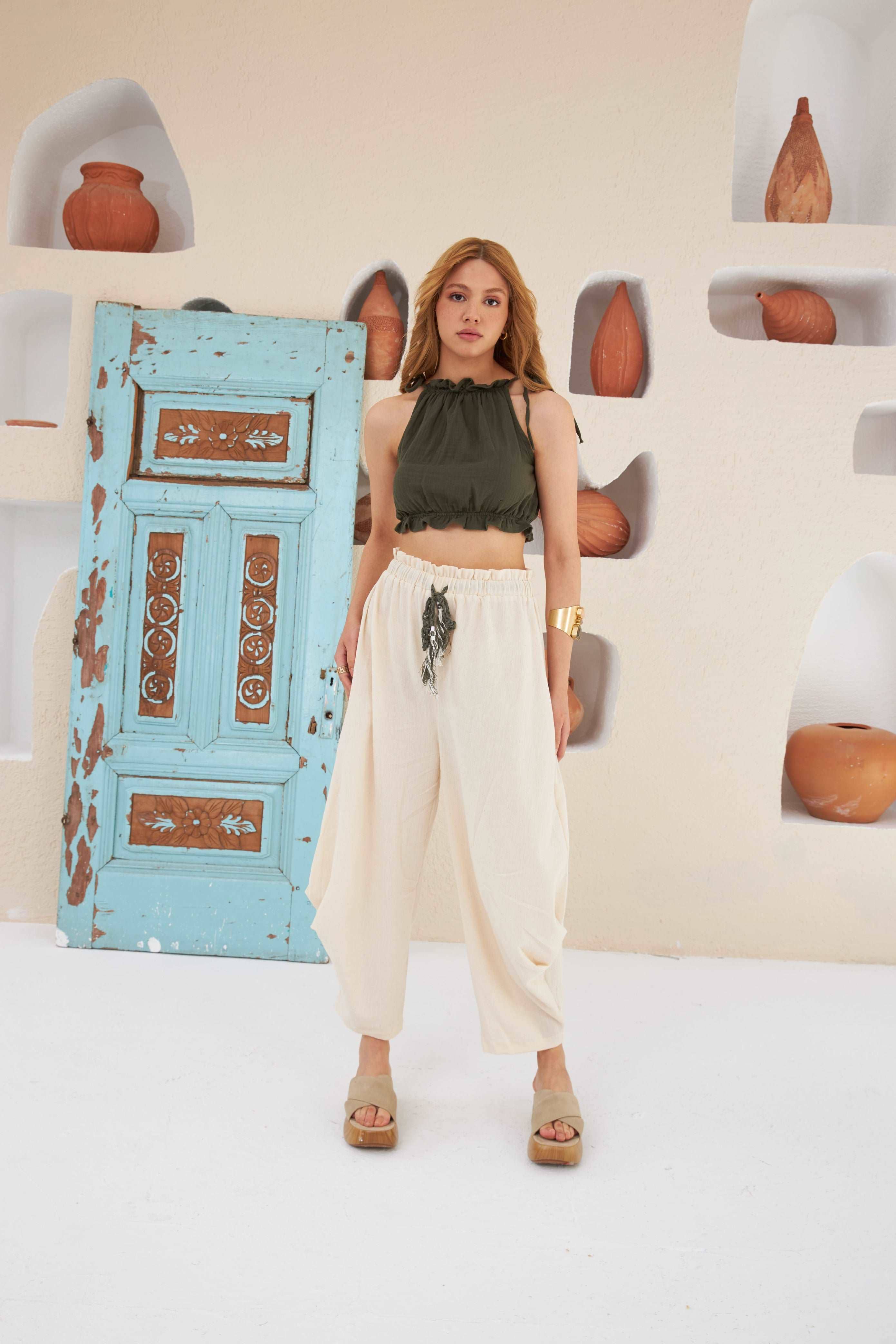 Studio Laloba LLC - Wholesale Pants - Women's - PORTO WOMEN'S COTTON HAREM PANTS6