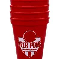 Funky Junque - Wholesale Disposable Cup - Celebration Party Cups - Beer Pong Champion (Six Units/Red)