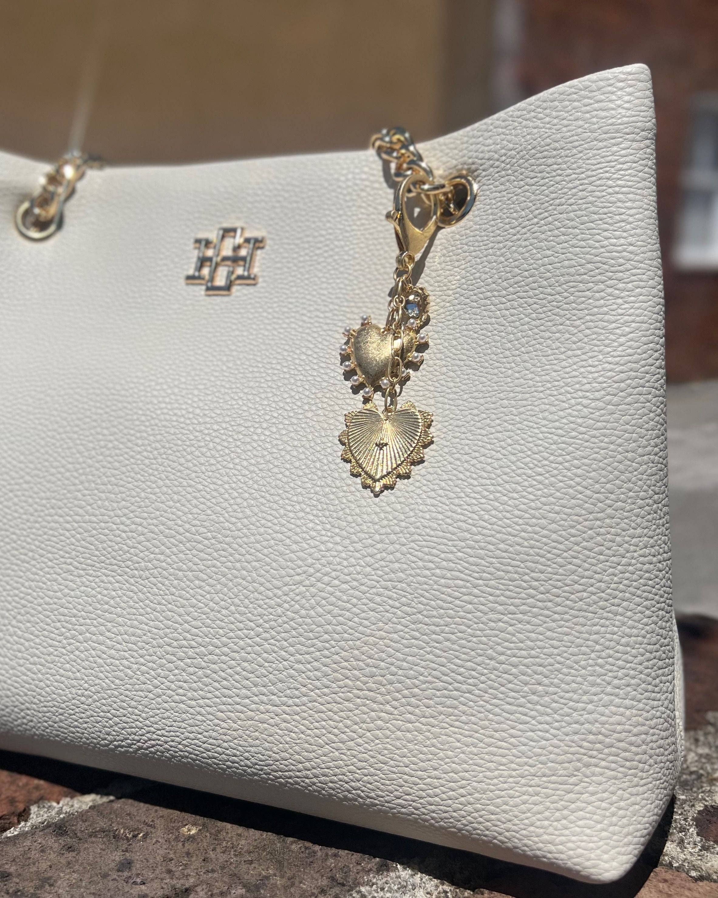 Caroline Hill - Wholesale Keychain - Women's - You Have My Heart Bag Charm Worn Gold2