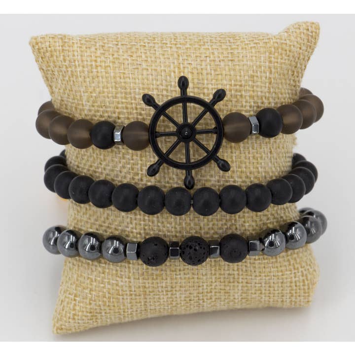 Pack Pulseras Marrón Y Negro Timón para venta al por mayor de Betribus