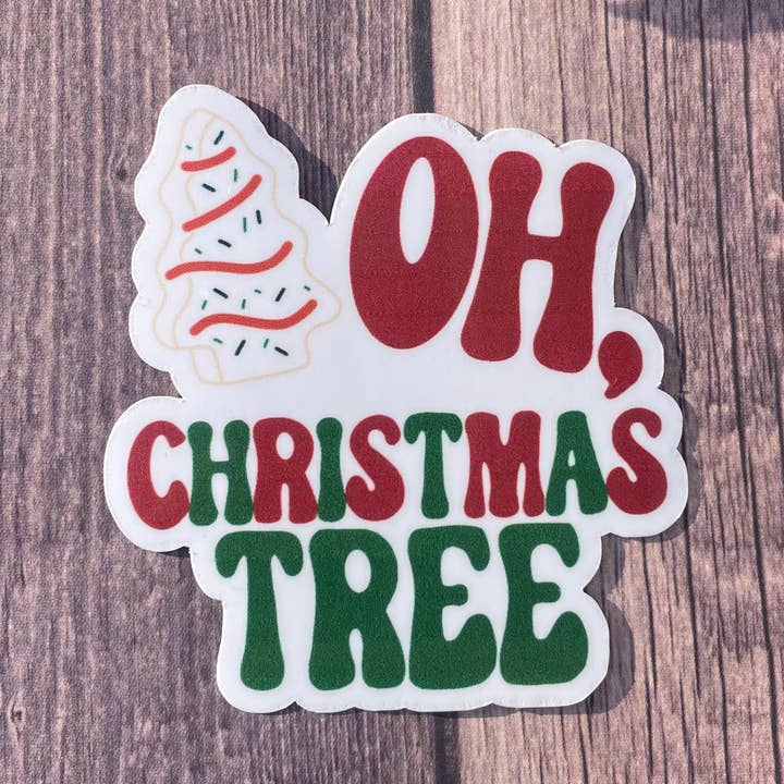 Oh Christmas Tree, Little Debbie Xmas Tree Cakes Sticker/Mag for wholesale by JG Sticker Shop