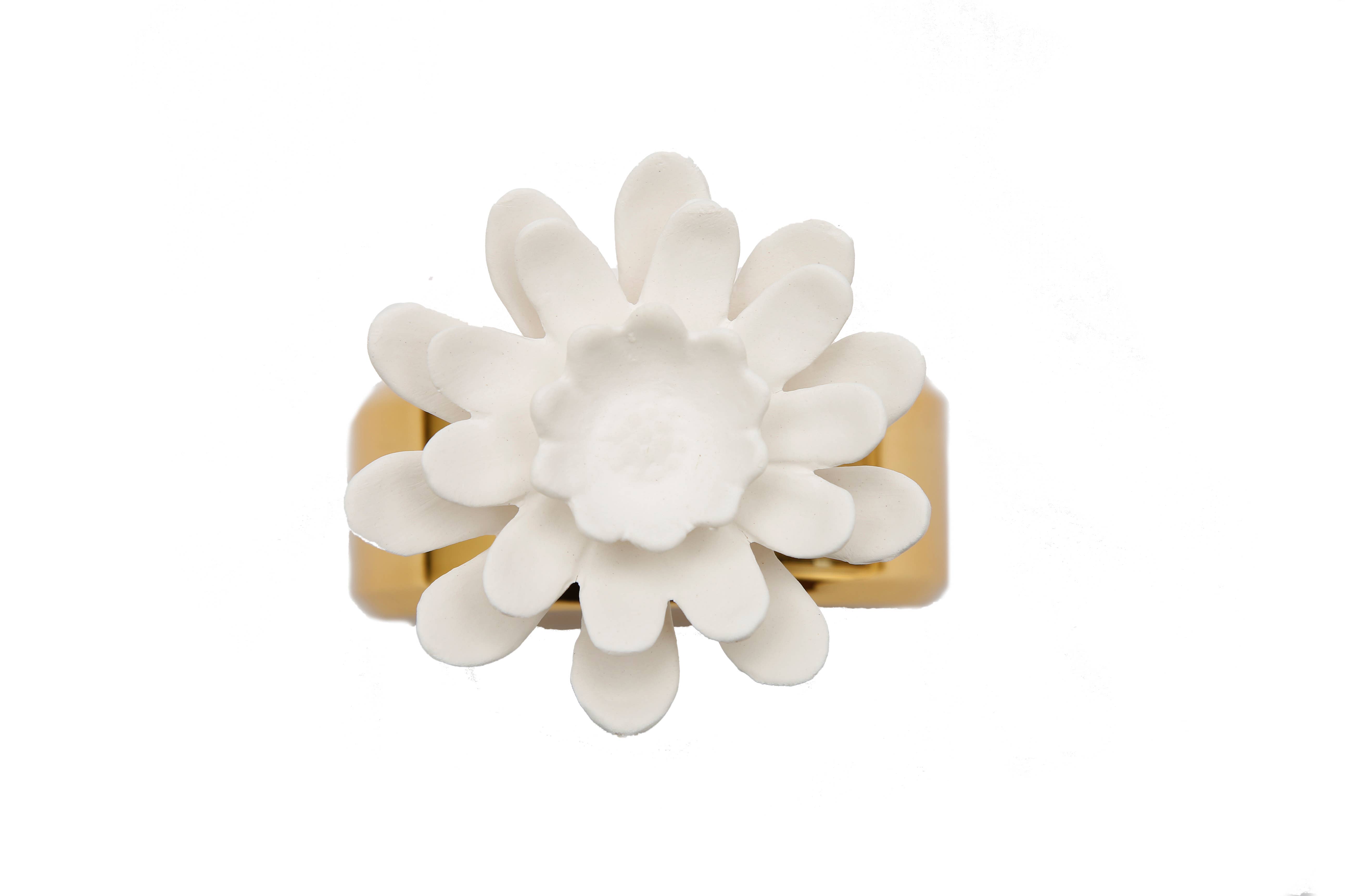 VIVIENCE – wholesale Doftpinnar – Doftspridare i guld med vit blomma, «Iris & Rose»2