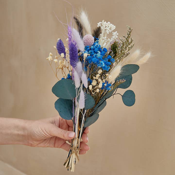 For Love Of Pampas - Wholesale Dried/Pressed Flowers - Small Dried Flower Bouquets - Blue