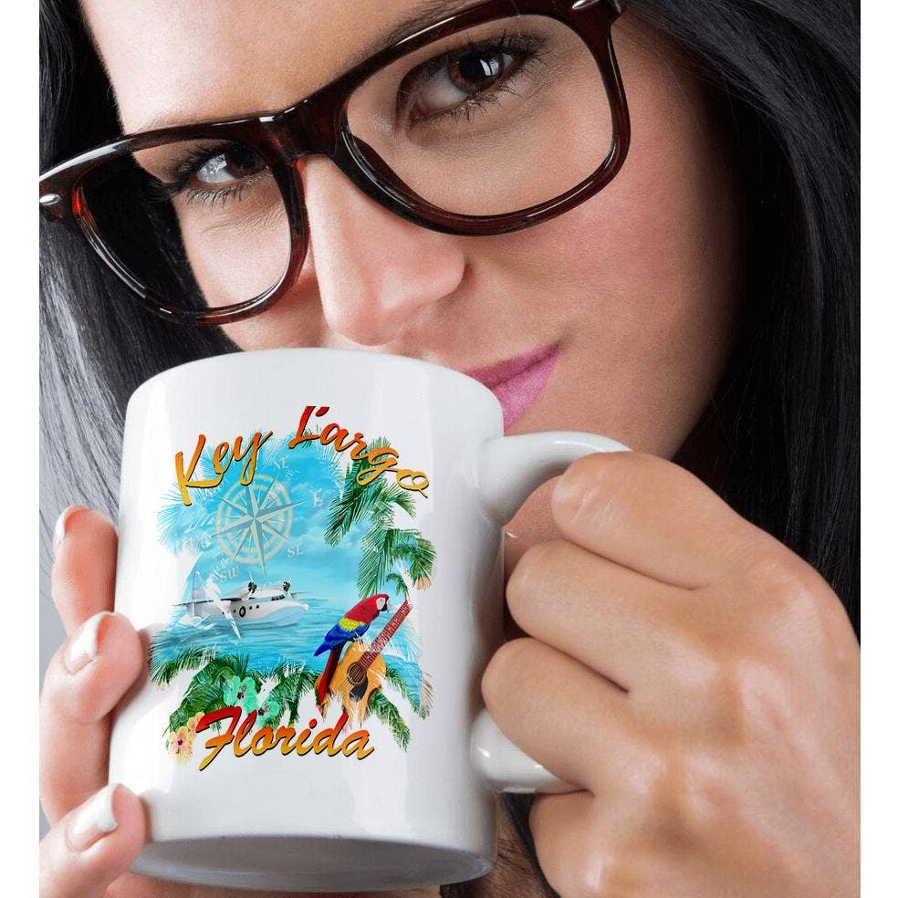 3dRose - Wholesale Coffee Mug - 3dRose, Key Largo, Florida trop rock island music design with a sea plane., Mug9