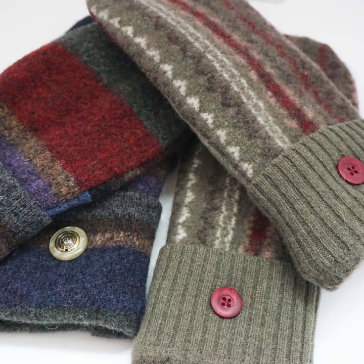 One Stitch Away - Wholesale Mittens - Women's - Felted Wool Mittens – Handmade, Upcycled & Lined for Warmth13