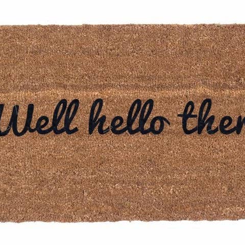 Paillasson en vinyle Well Hello There 18" x 30" pour la vente par CocomatsNMore