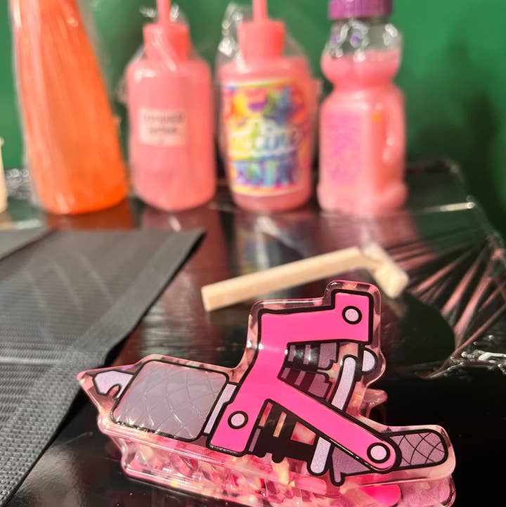 Grlpwr Art - Wholesale Hair Clip - Women's - Pink Tattoo Machine Hair Claw (PREORDER)0