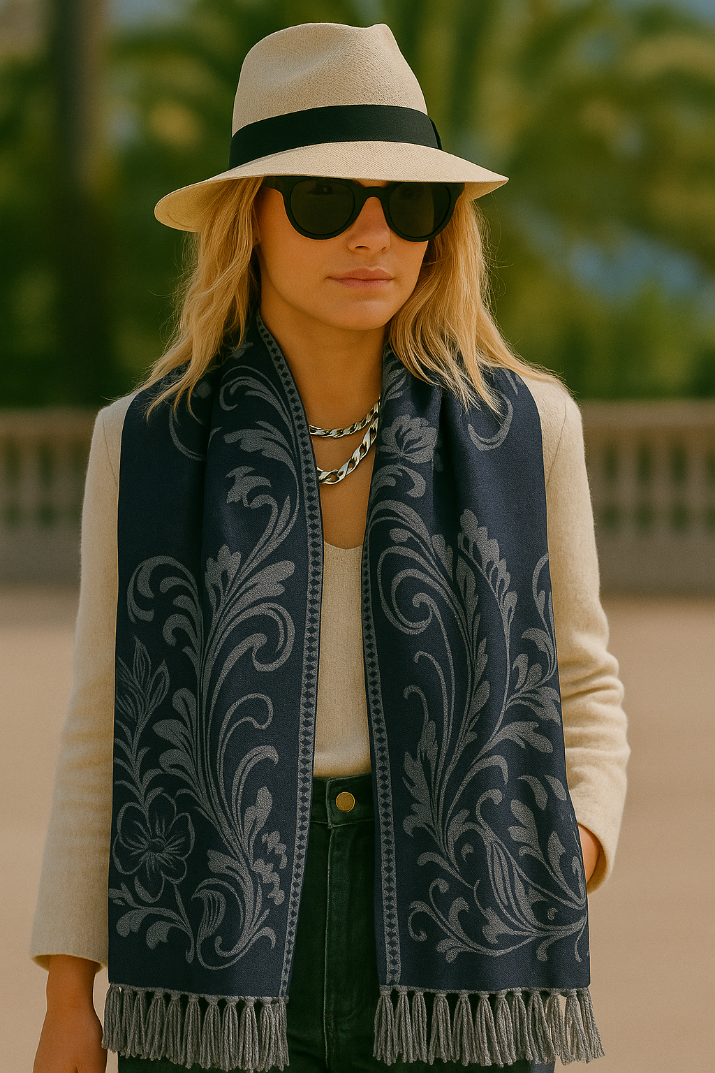 Original USA - Wholesale Scarf - Women's - Floral Pashmina43