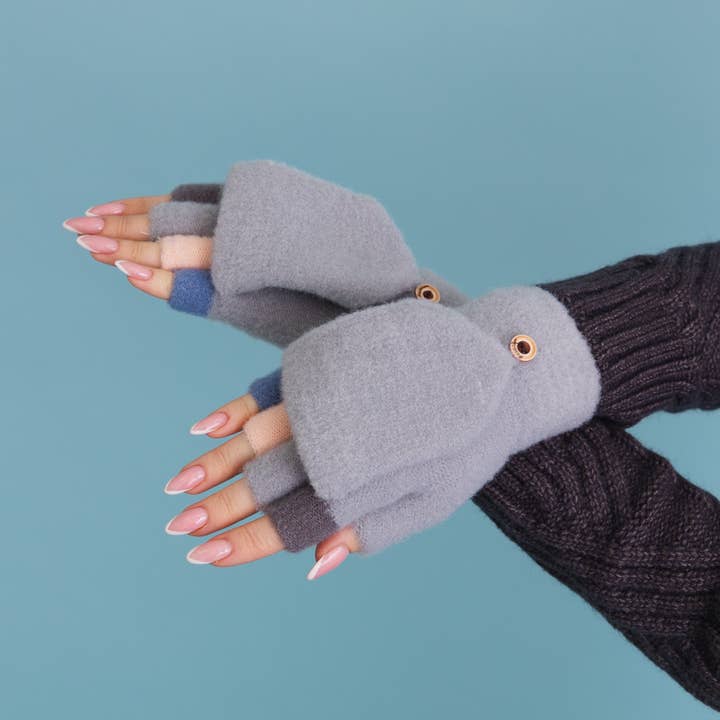 Leto Accessories - Venta al por mayor Manoplas - Mujer - Guantes Convertibles con Punta Arcoíris - Accesorio de Invierno5