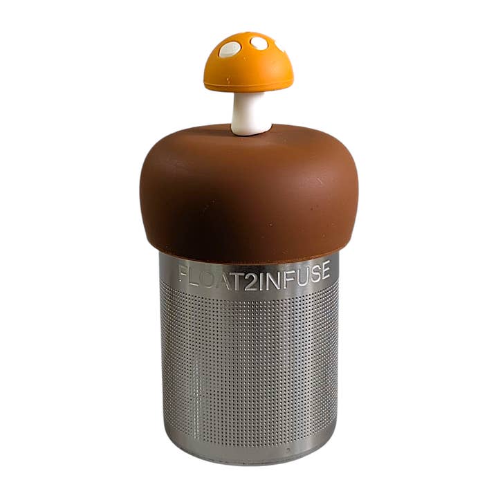 Mushroom | Floating Tea Steeper | Light Brown Base l Yellow for wholesale by Float2infuse Tea Infuser