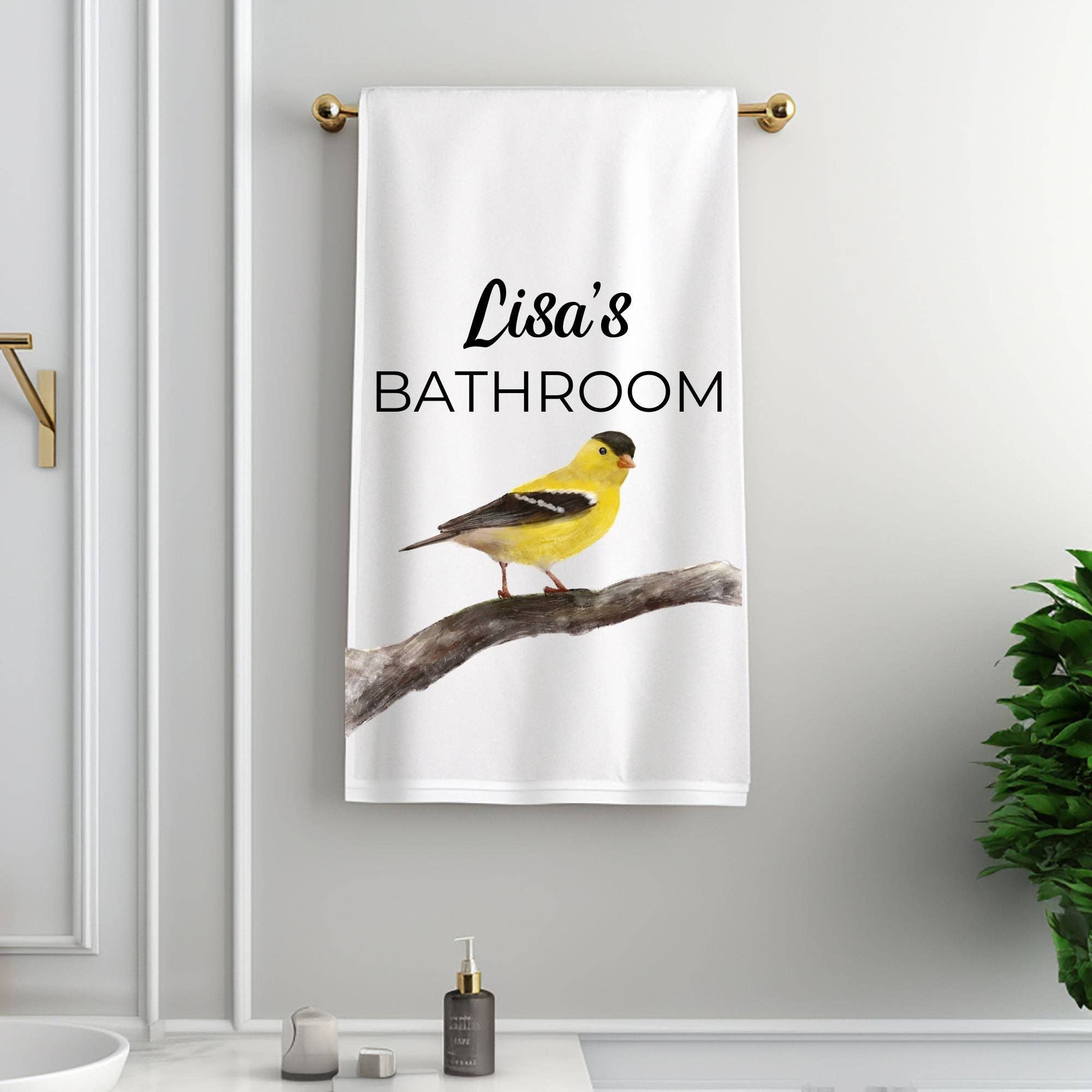 MerikaArt - Wholesale Bath Towel - Goldfinch Bathroom Towel0