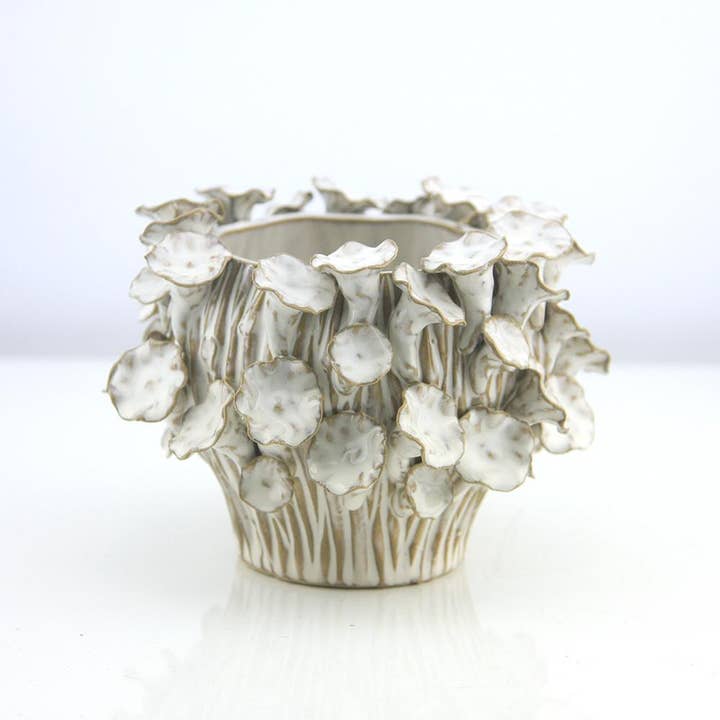 6.5" Top | Fine Ceramic Blooming Planter, White for wholesale on Faire2