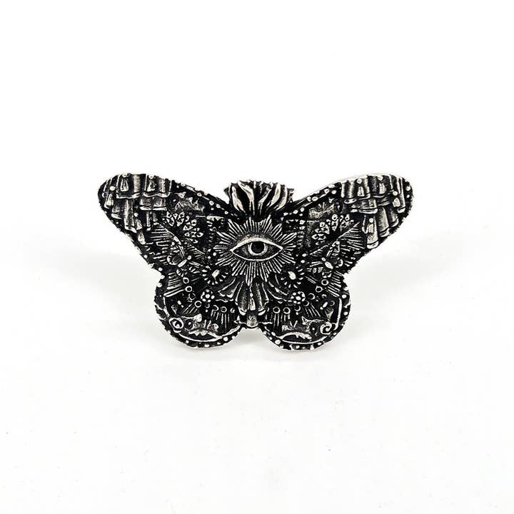 Voglio Bene - Wholesale Lapel Pin/Button - Maternity - SACRE SILVER BUTTERFLY BROOCH
