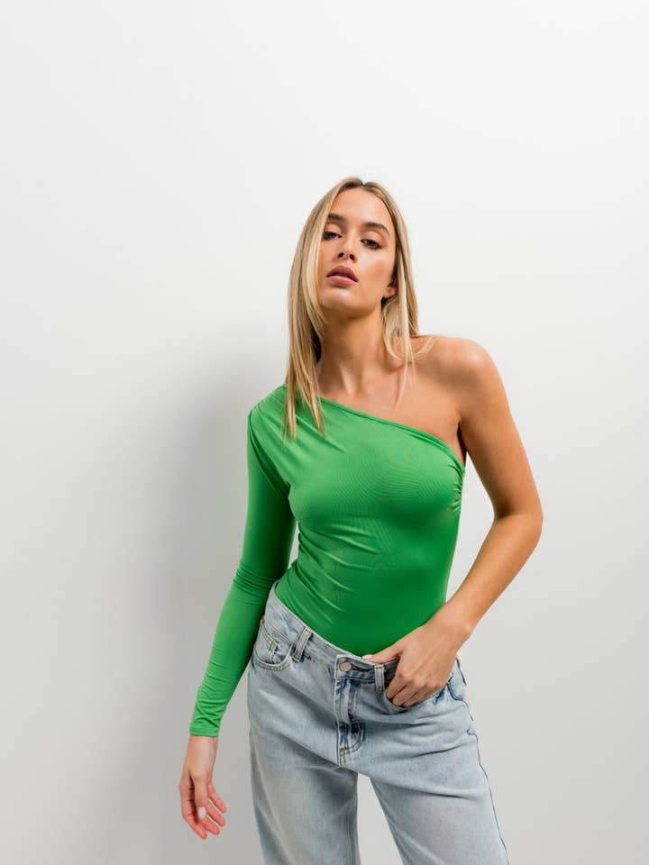 Asymmetric Lycra Bodysuit for wholesale by Dioxide