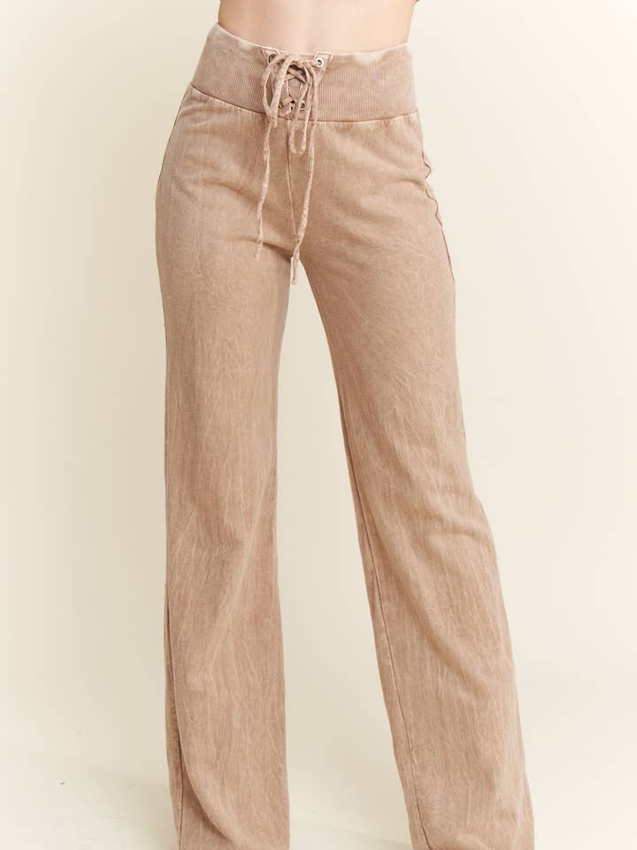 Mineral Washed Lace Waisted Pants GD4616P for wholesale by J.Her