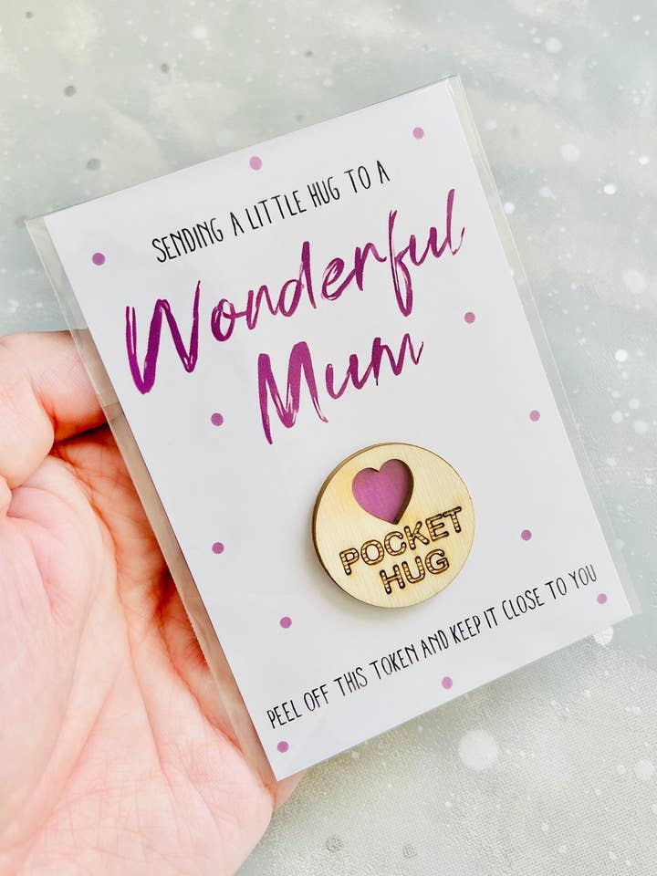 Wonderful Mum Pocket Hug Token and Birthday Gift for wholesale by The Gift Club