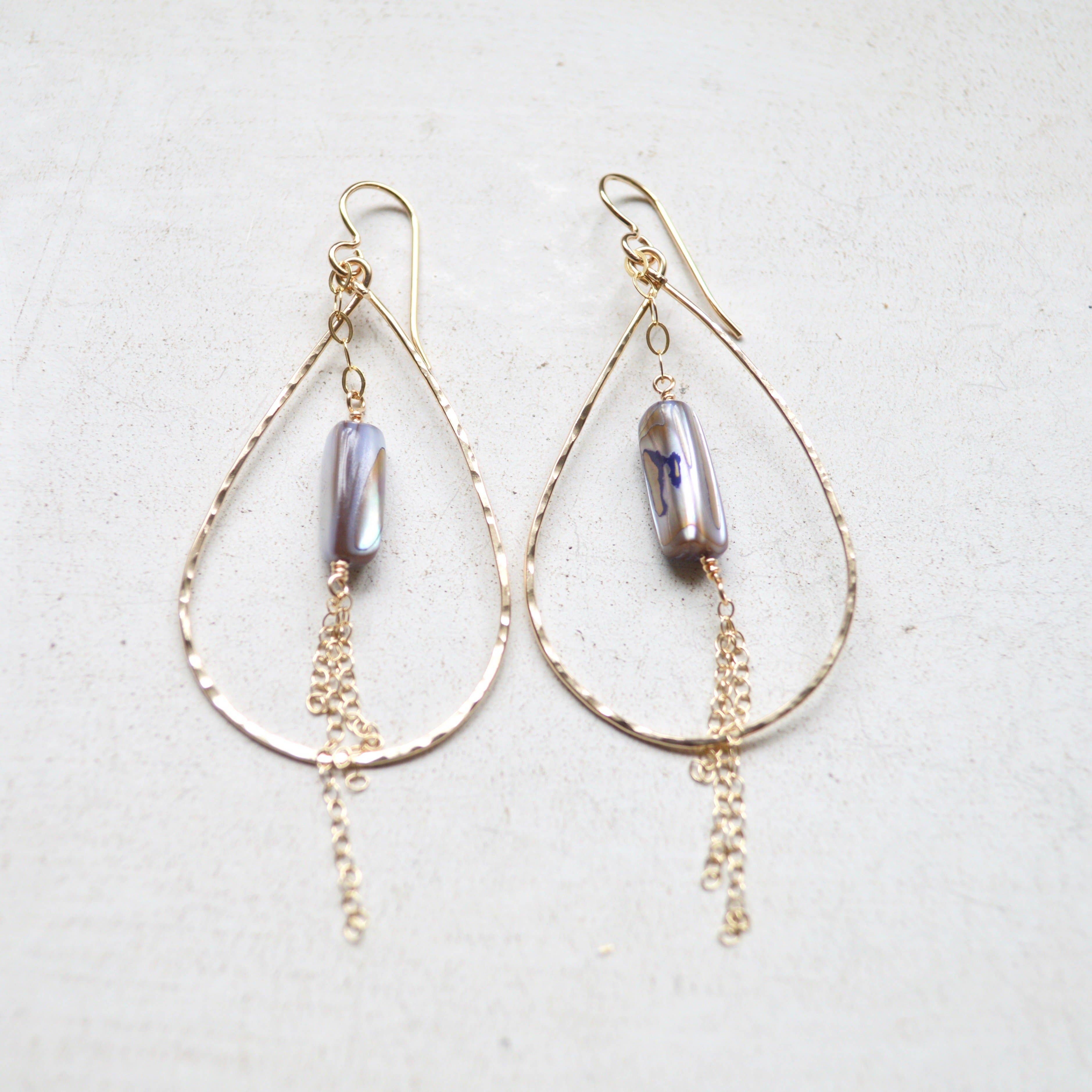 Salty But Sweet - Wholesale Dangle Earrings - Mother of Pearl Teardrop Earrings2