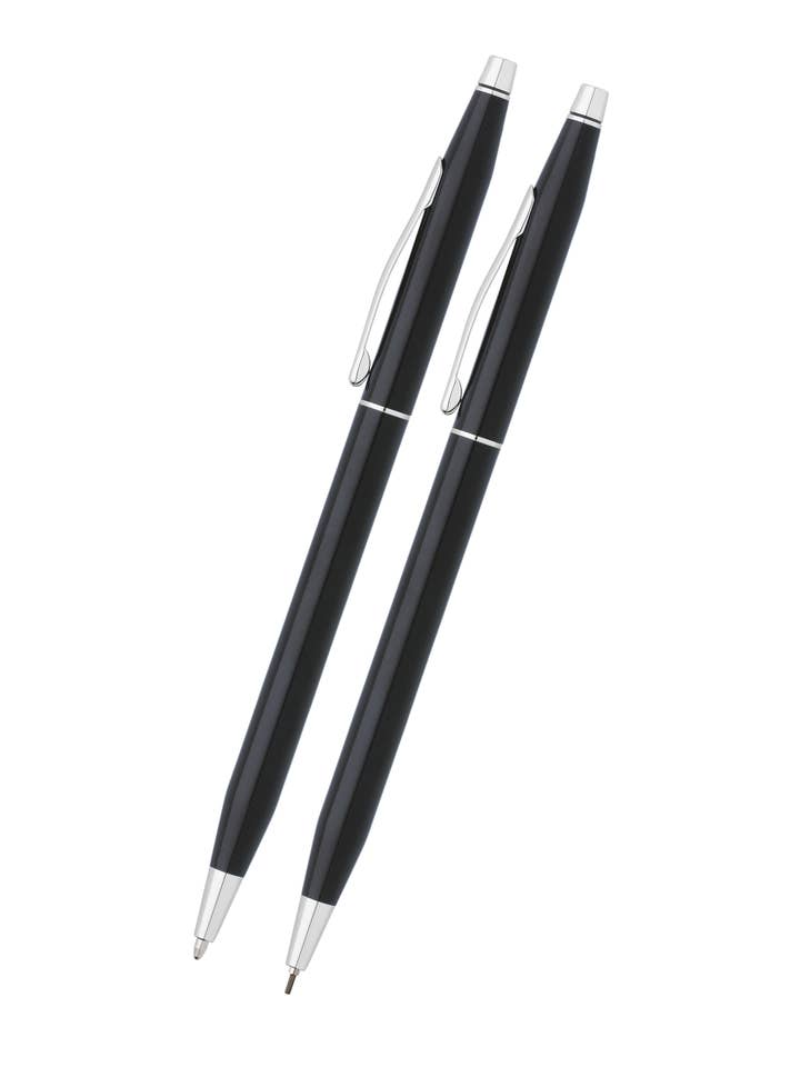 Classic Century® Black Lacquer Pen and Pencil Set for wholesale by A. T. Cross