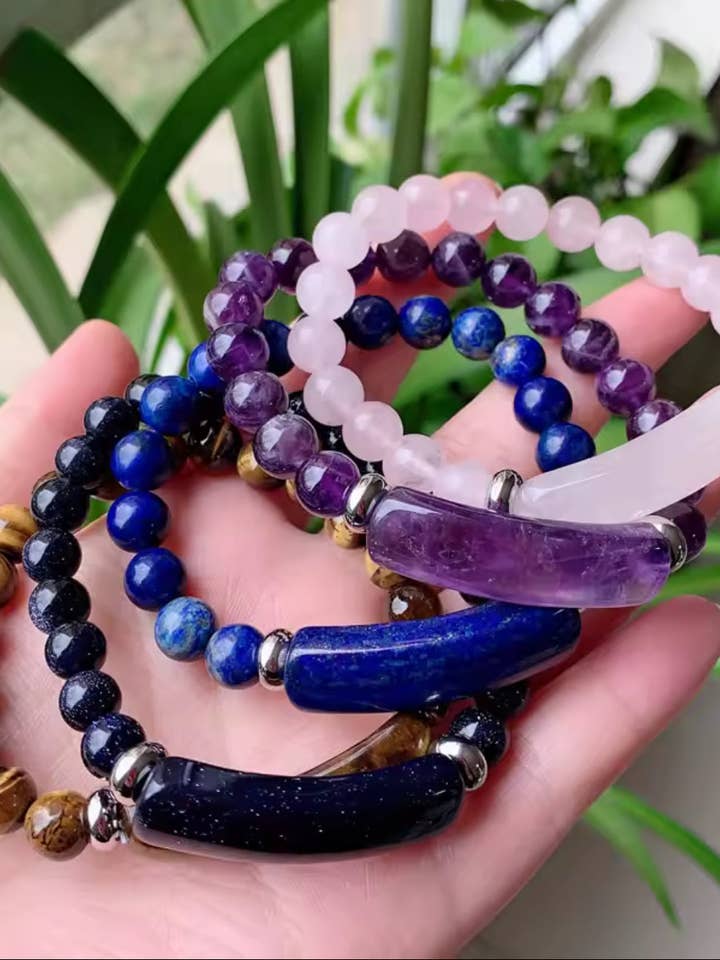 Crystal Tube Bead Bracelet – Gemstone Energy Jewelry for wholesale by Earth's Gems BTQ