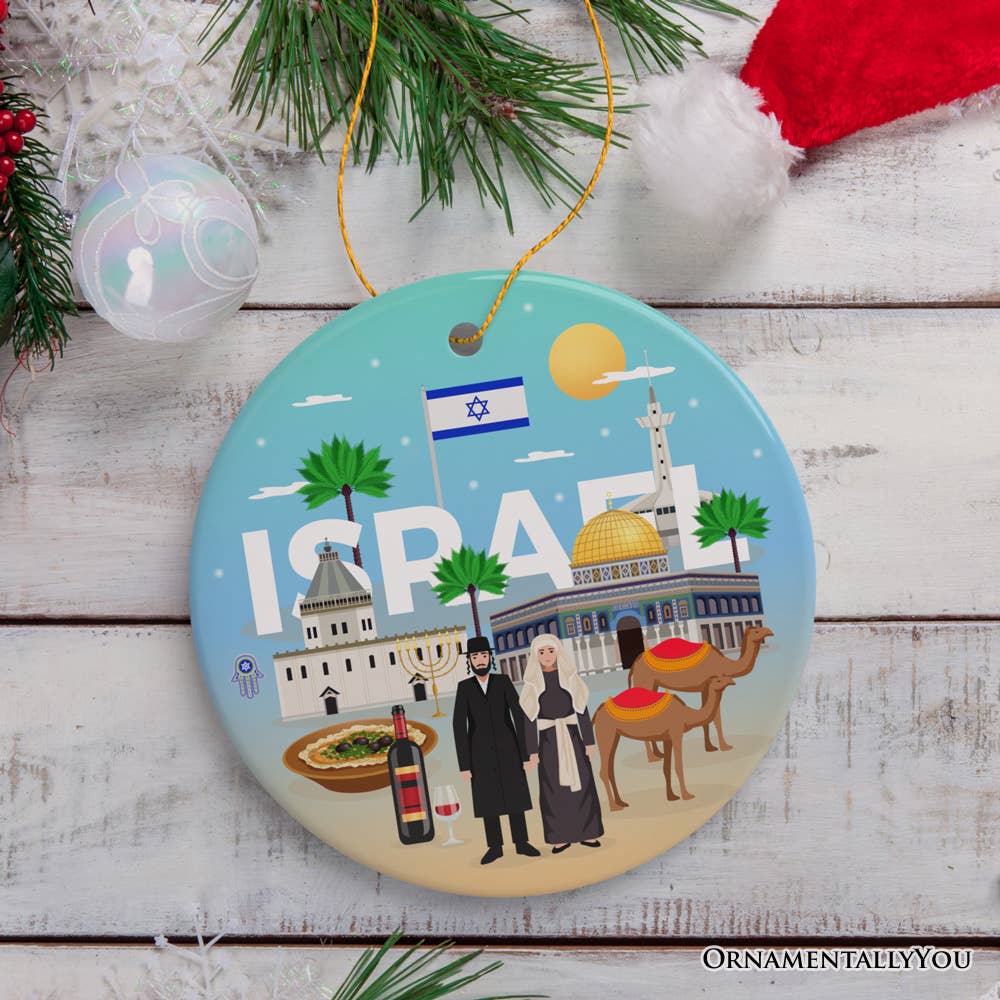 OrnamentallyYou - Wholesale Ornament - Israel Heritage and Culture Christmas Ornament, Jewish Icons3