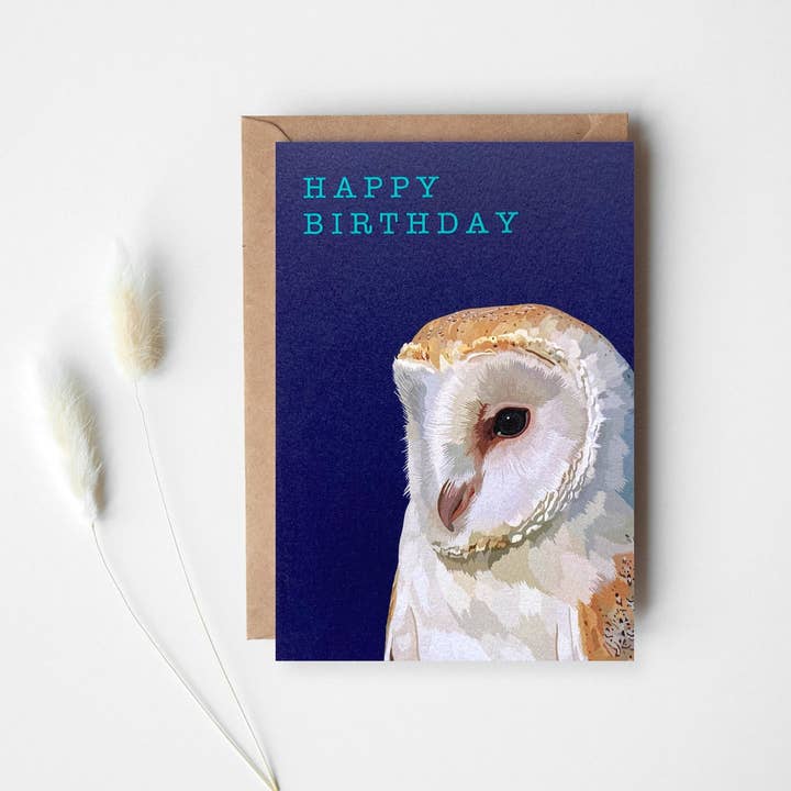 Owl Birthday Card - Owl Card - Barn Owl Card for wholesale by Arch & Ivy