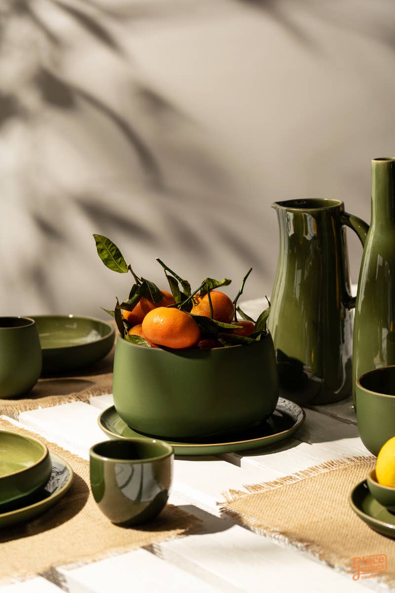 GHARYAN Stoneware & Olive Wood Tableware | Ships from USA - Wholesale Serve Bowl - Handmade Stoneware Serving Bowl | Ewa 68 oz4