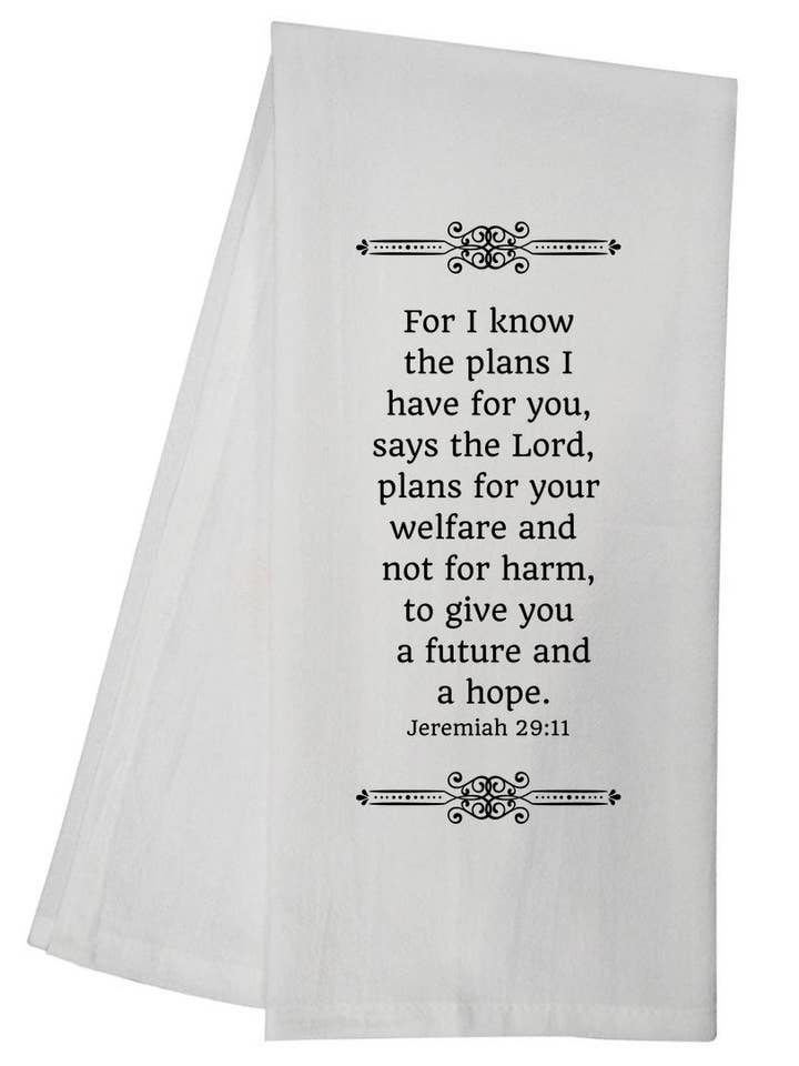 Jeremiah 29:11 Tea Towel Christian Kitchen Gift 5521 GGTT252 for wholesale by Sal Et Lux