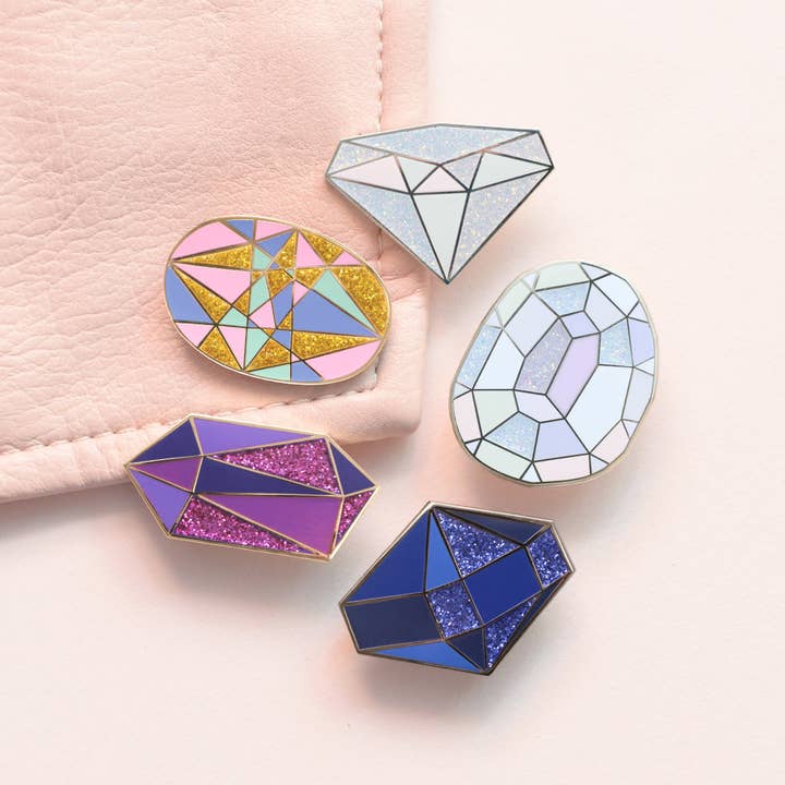 Alphabet Bags - Wholesale Lapel Pin/Button - Diamond - Gemstone Pin