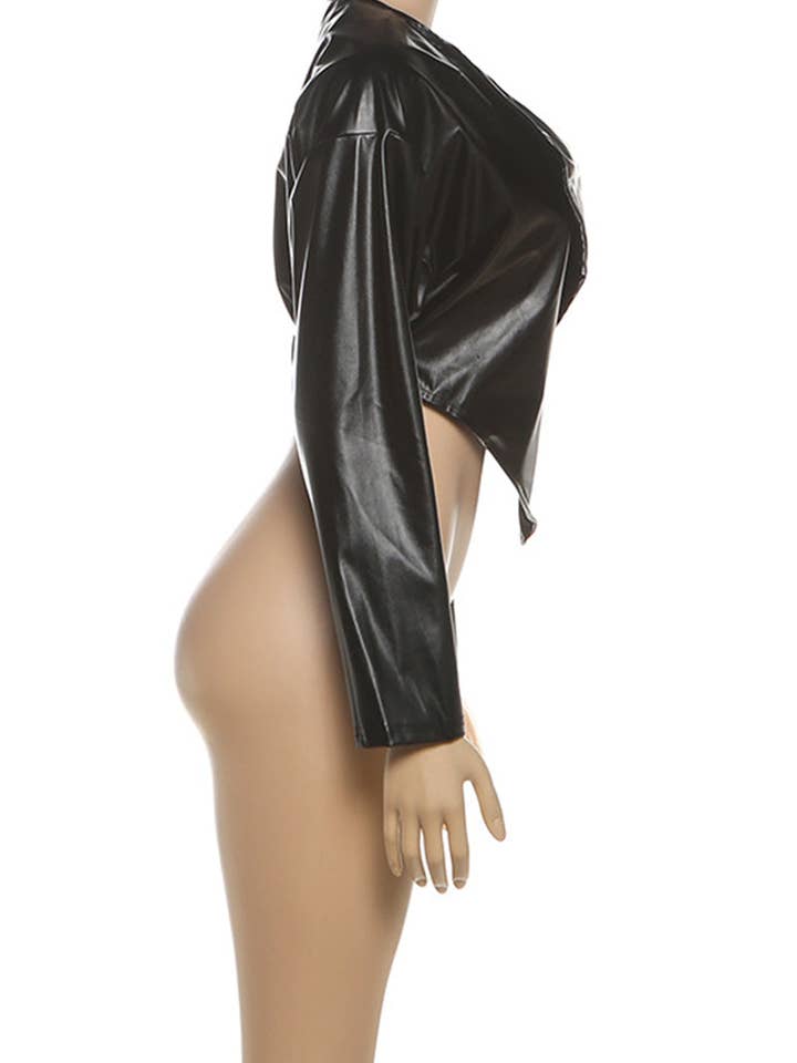 Mccolin - Wholesale Leather Jacket - Women's - Asymmetrical Lapel Leather Jacket3