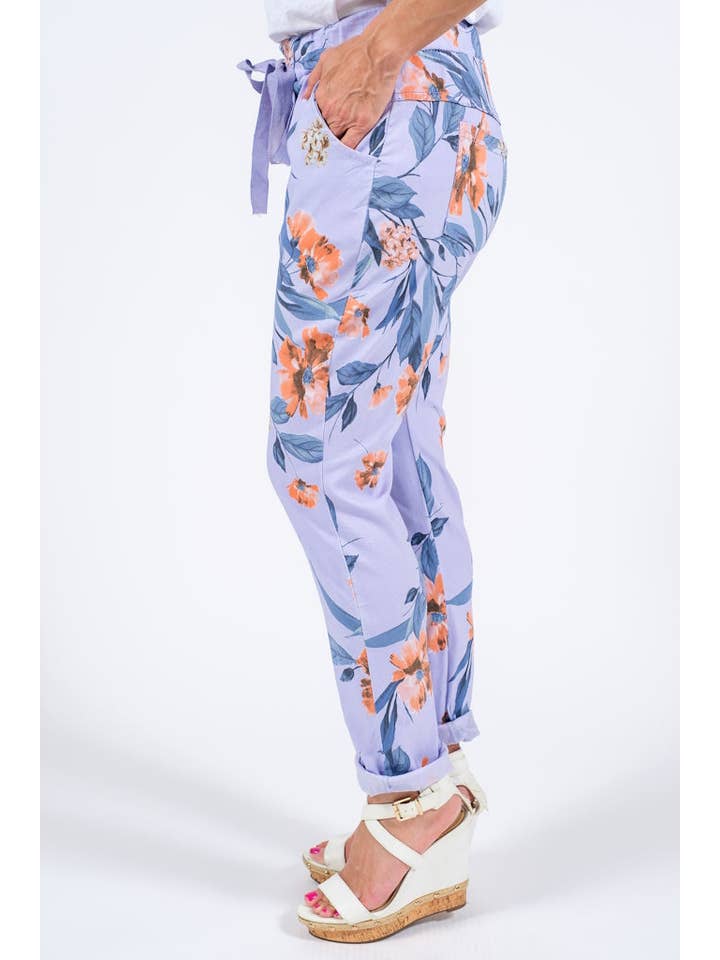 TINA Stephens Italy/Tees By Tina – Großhandel Hose – Damen – Roseann Hose mit Blumendruck (PL710F)14