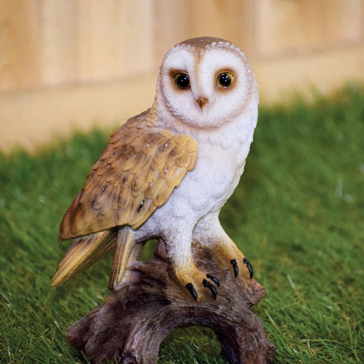 Hi-Line Gift Ltd. - Wholesale Decorative Figurine - Small Barn Owl On Stump