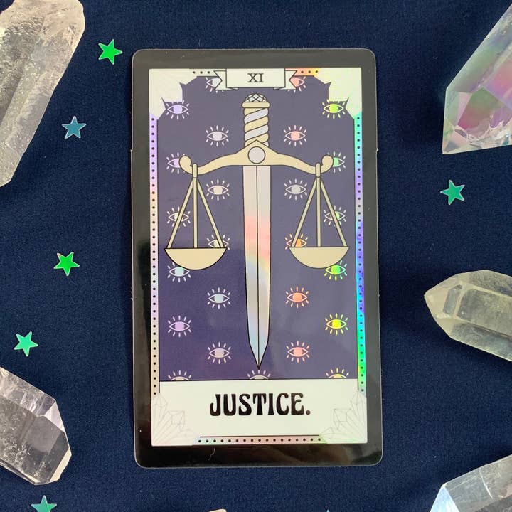 Wildflower + Co. - Wholesale Sticker - Tarot Card Sticker - Justice0