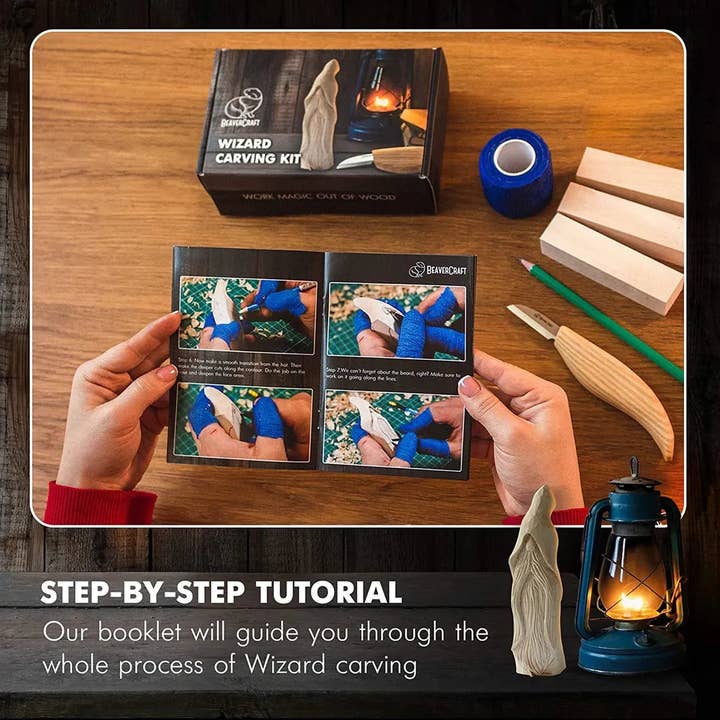 BeaverCraft - Wholesale DIY Craft Kit - DIY03 - Wizard Carving Kit - Complete Starter Whittling Kit