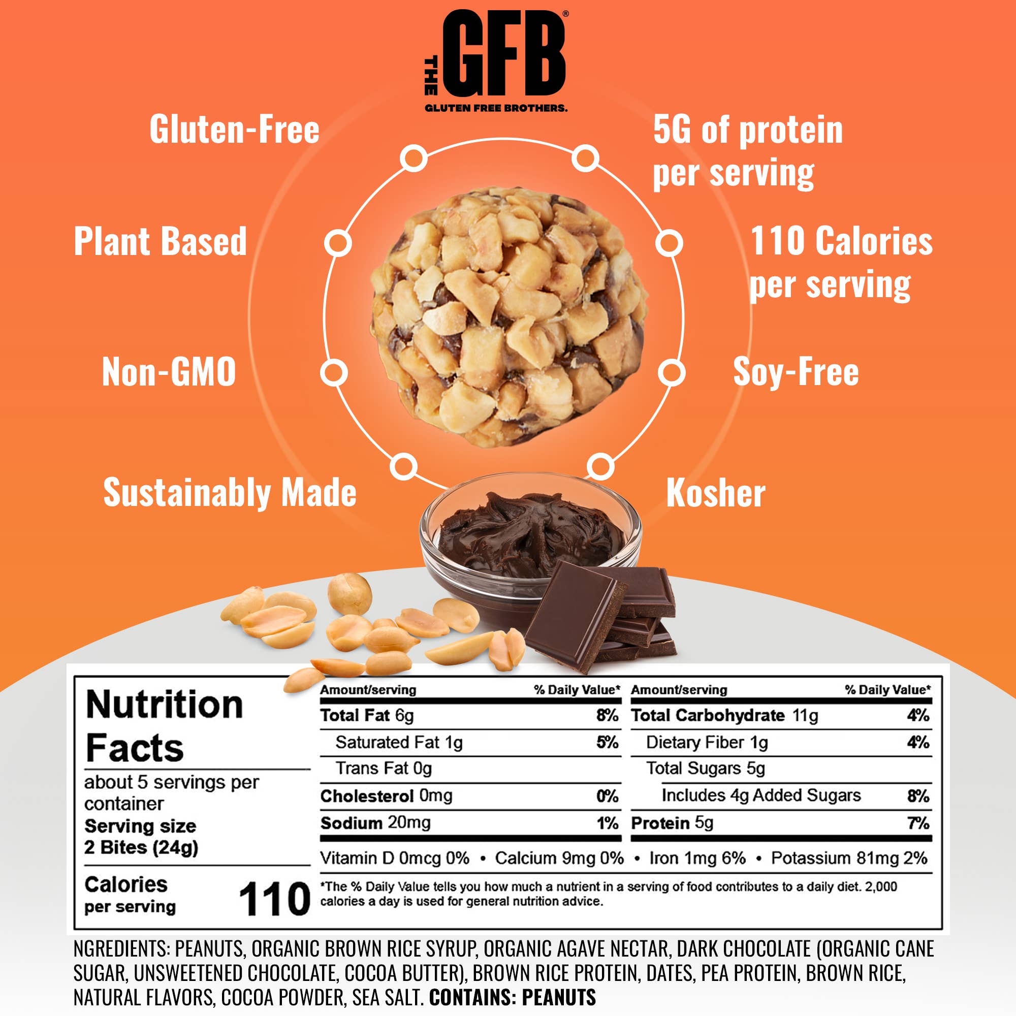The GFB – wholesale Snacksbar – GFB: Mörk choklad Jordnötssmör Protein Bites1