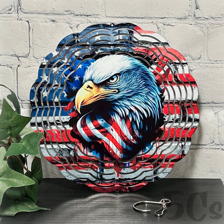 5C's Wholesale - Wholesale Wind Spinner - Patriotic Eagle Wind Spinner