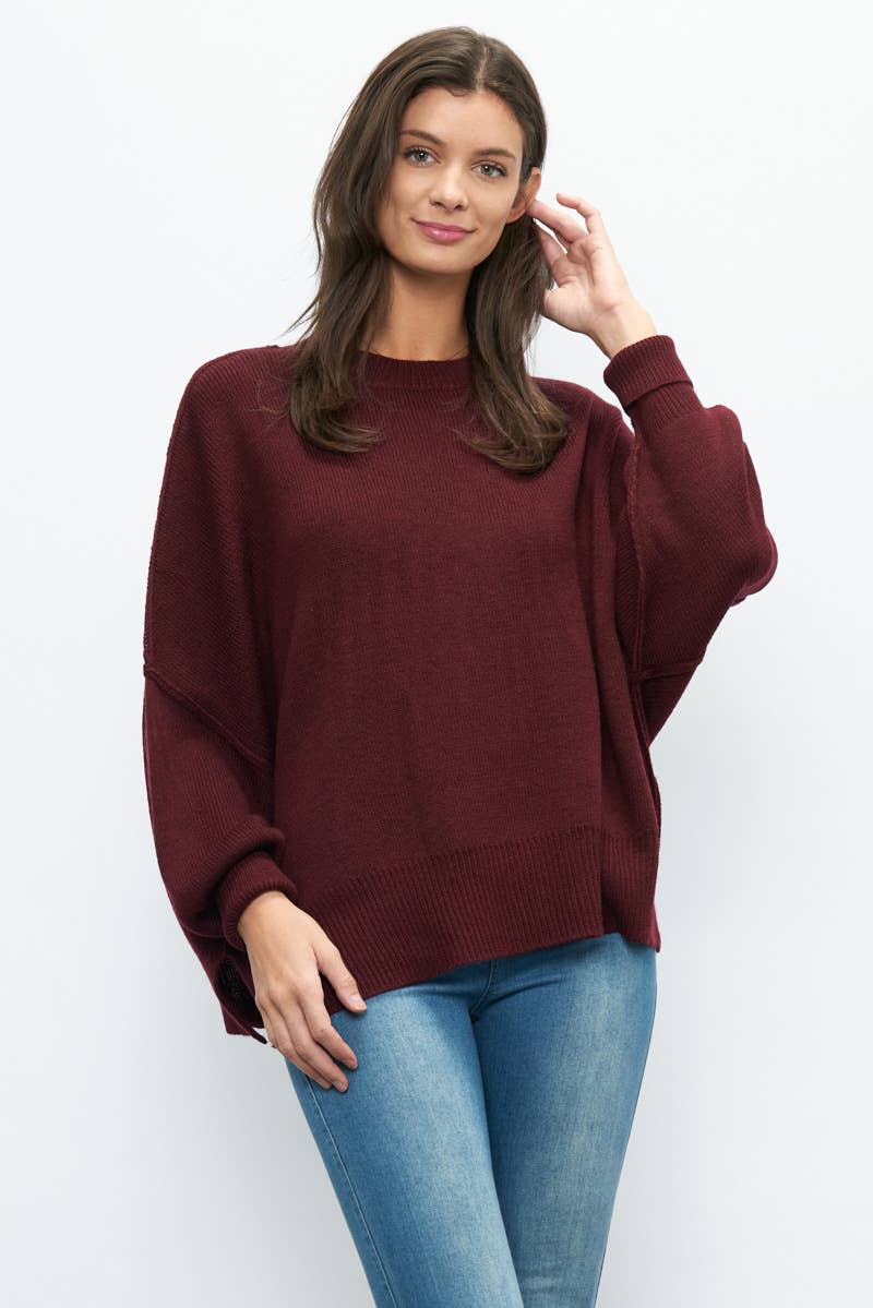 Newbury Kustom - Wholesale Tunic Sweater - Women's - 10319A -Slouchy silhouette  pullover sweater3