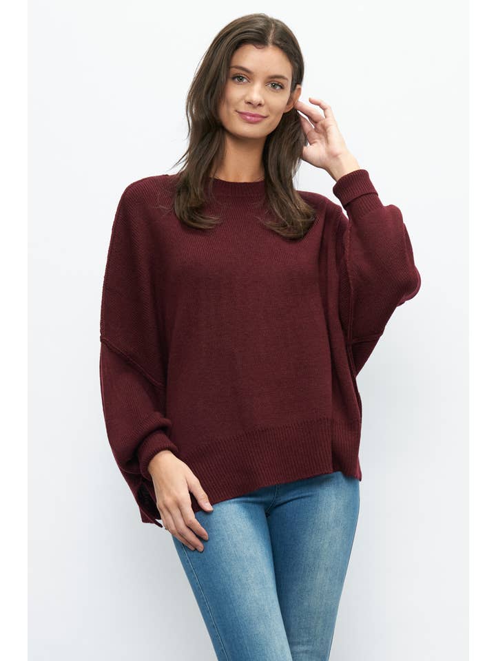 Newbury Kustom - Wholesale Tunic Sweater - Women's - 10319A -Slouchy silhouette pullover sweater3