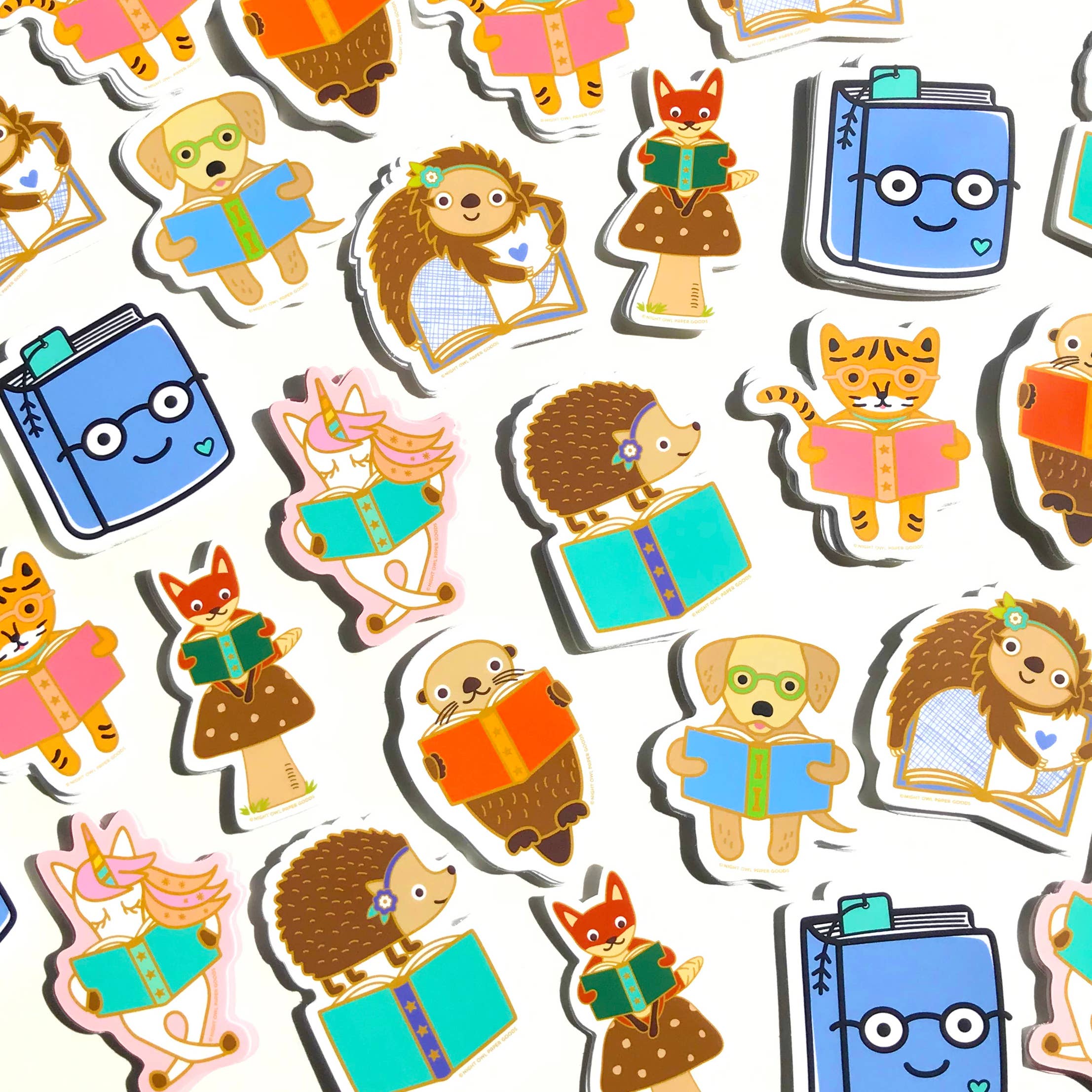 Night Owl Paper Goods - Wholesale Sticker - Book Lover Vinyl Sticker1