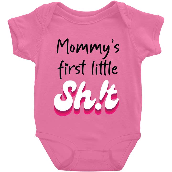 Premier petit caca de maman design à manches courtes 3 pour la vente par Potty Mouth Tots