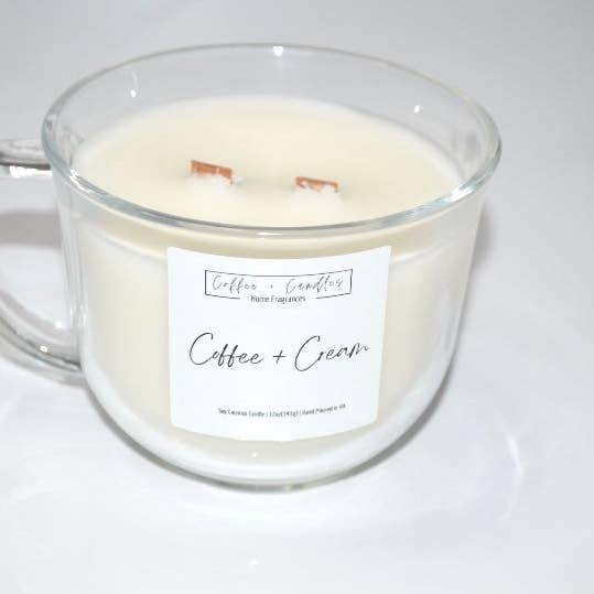 Coffee + Cream | Coffee Mug Candle for wholesale by Coffee + Candles LLC