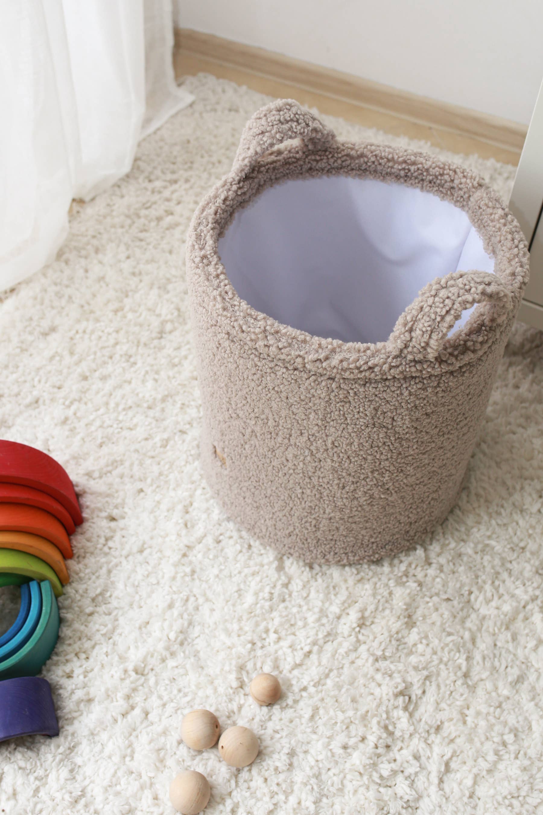 Babyly - Wholesale Toy Storage Box - Kids & Baby - Teddy toys basket/ toys box - 2 colors boucle soft toys box1