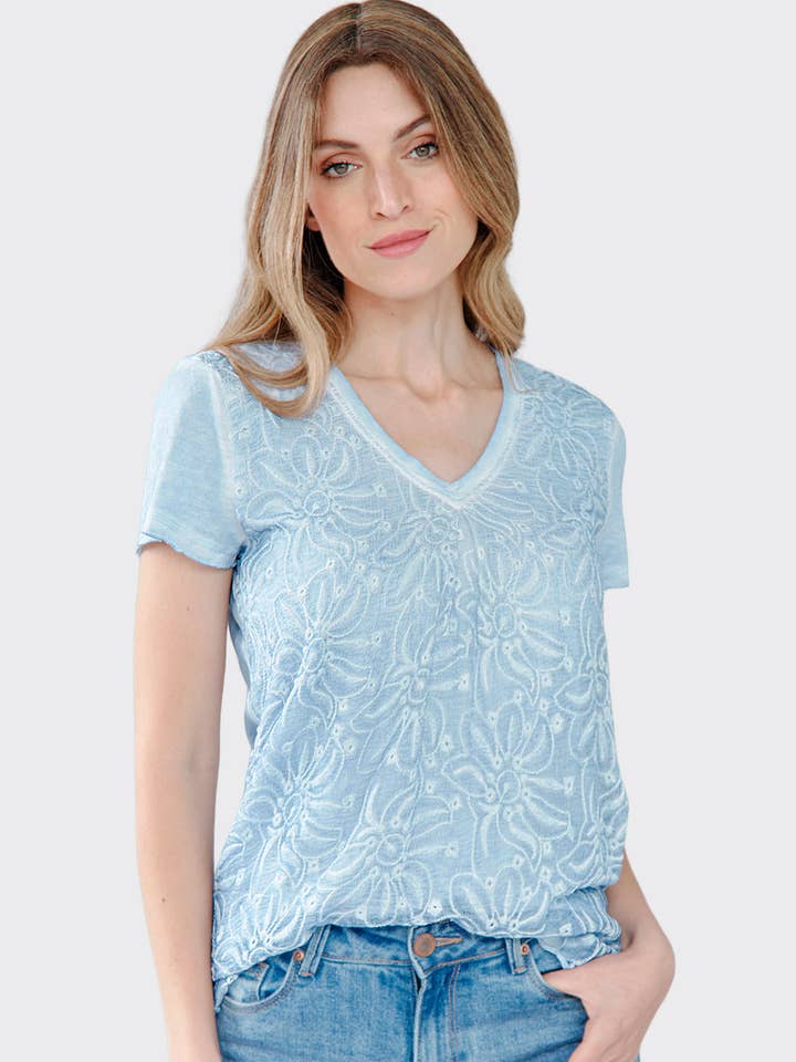Alodi Embroidered Silk Top for wholesale by Gretty Zueger
