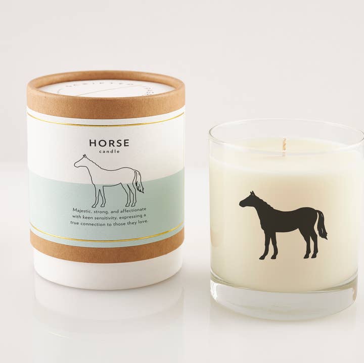 Horse Soy Candle in Drinking Glass Two-In-One Gift for wholesale by Scripted Fragrance