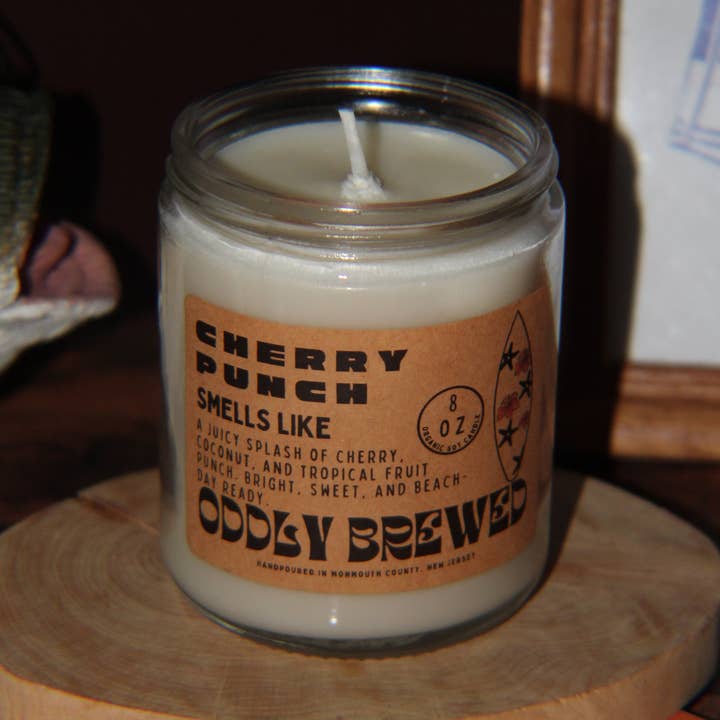 Oddly Brewed - Wholesale Jar/Filled Candle - Cherry Punch Soy Candle