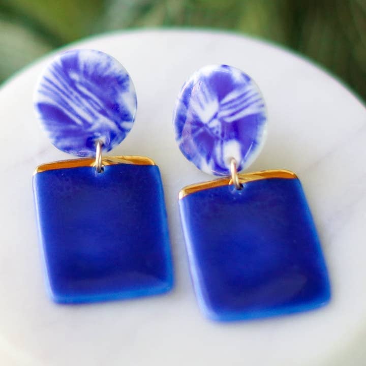 Flourish tweedelige midi-oorbellen voor wholesale door Sojourn Studio